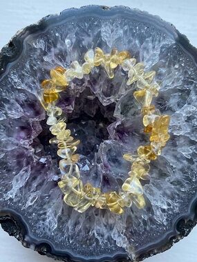 Hand Crafted Citrine Chip Bracelet